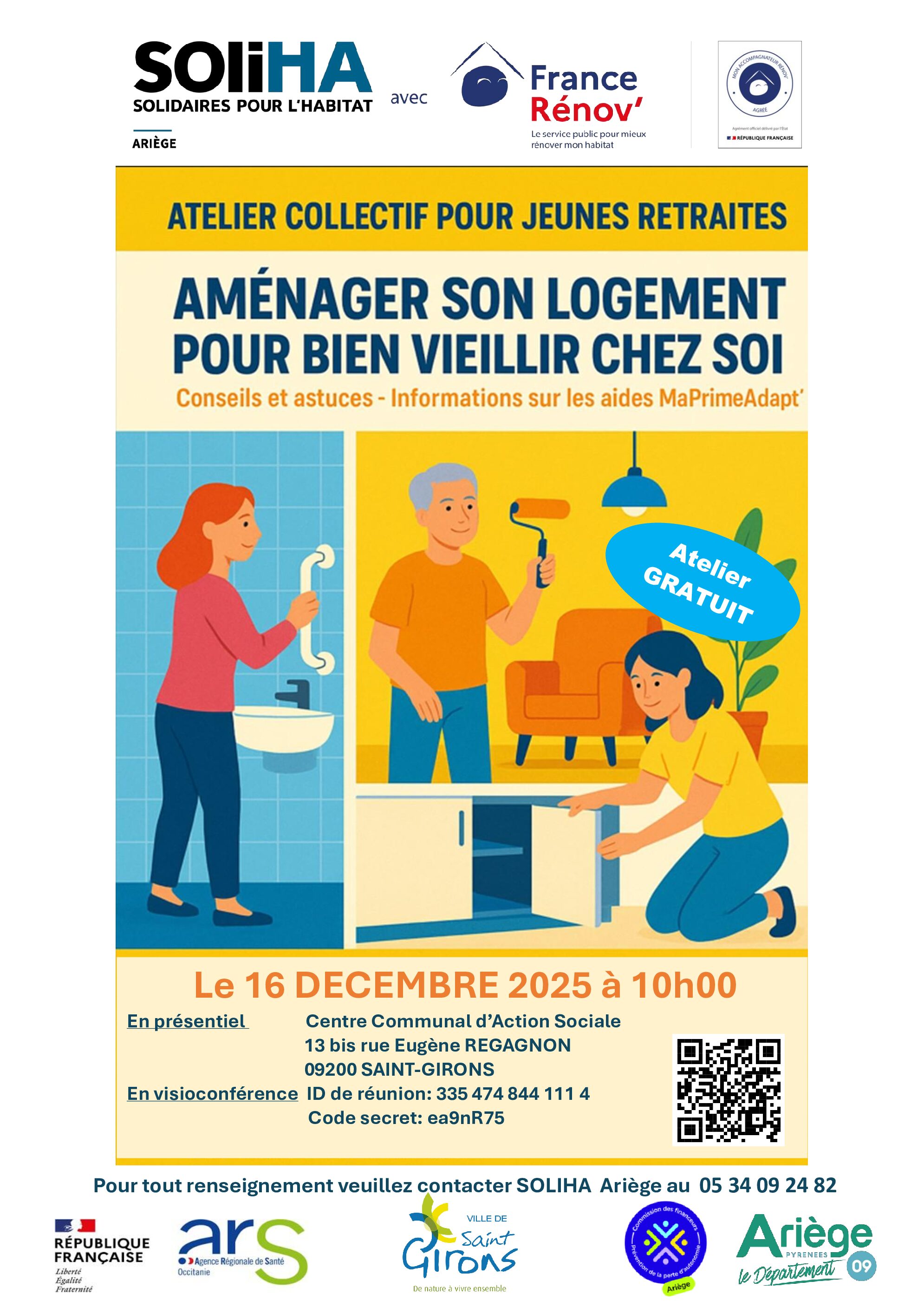 Atelier prévention "Aménager son logement pour bien vieillir chez soi" - Soliha