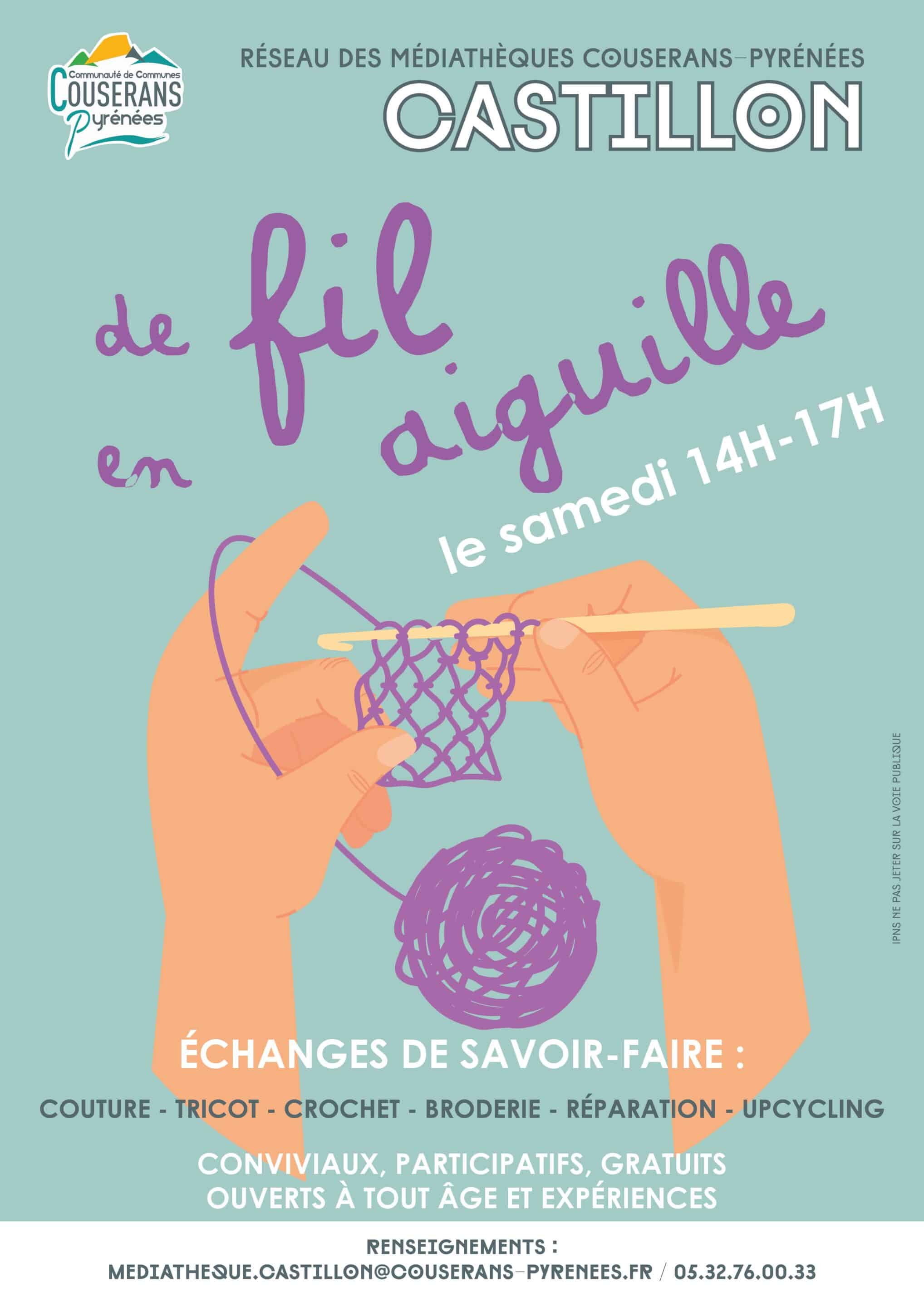 Atelier “fils en aiguille“ à Castillon en Couserans