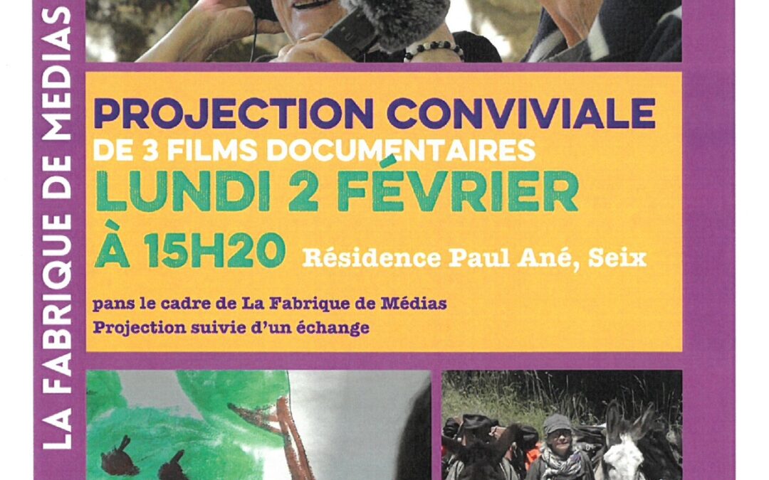 Projection de courts métrages le 2 février à la maison Paul Ané