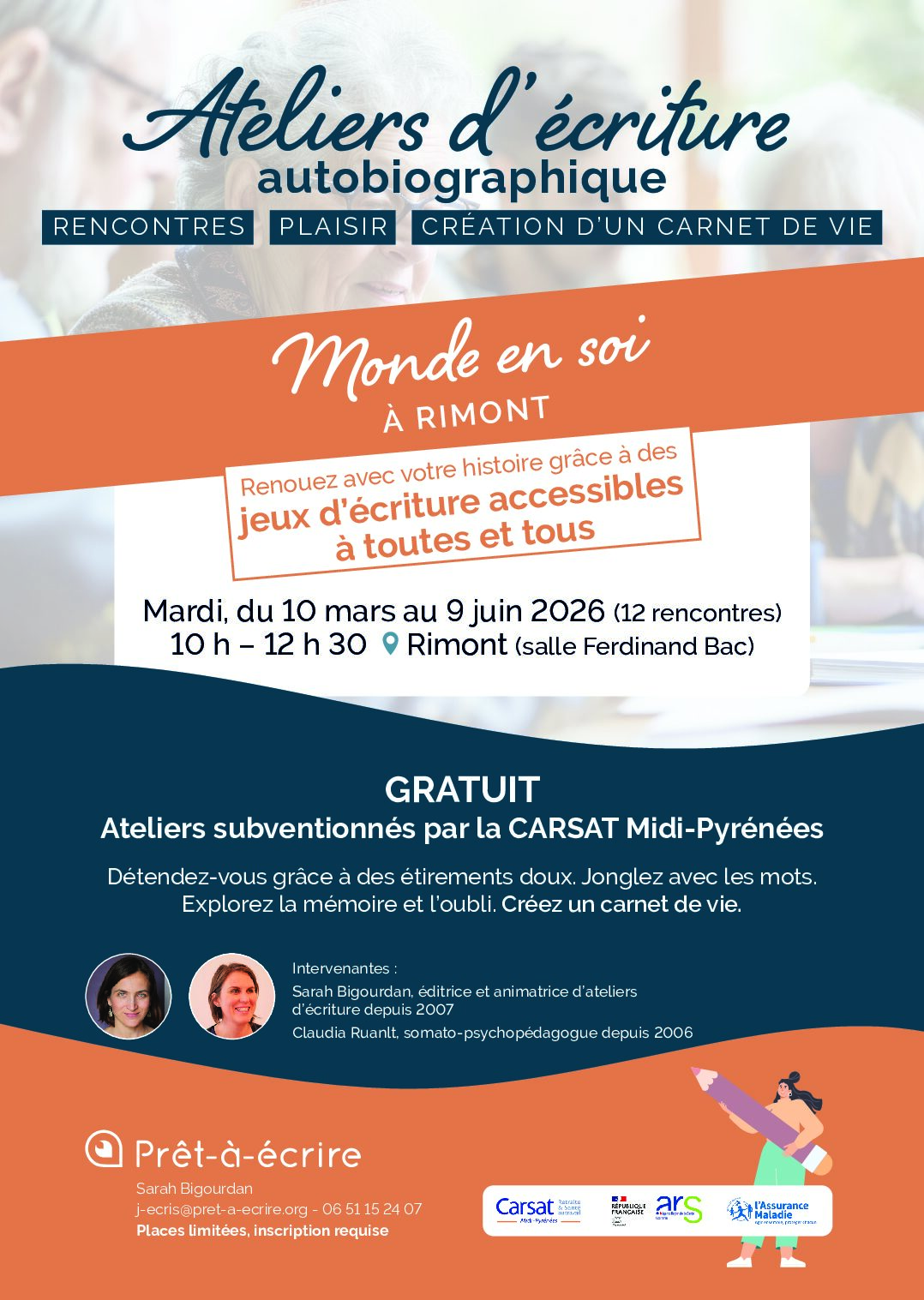 Atelier d’écriture autobiographique à Rimont