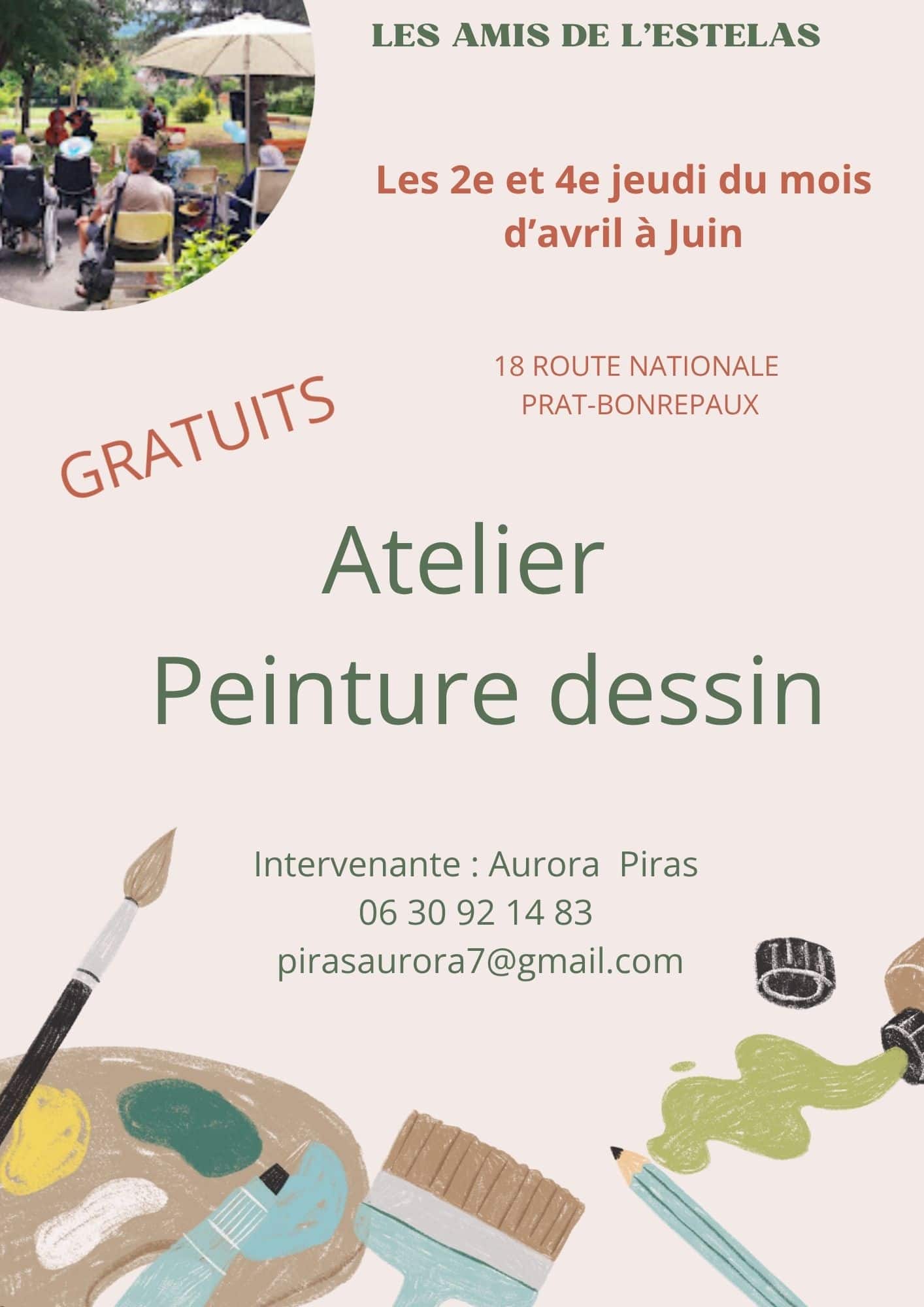 Atelier peinture dessin avec les Amis de l'Estelas à Prat Bonrepaux