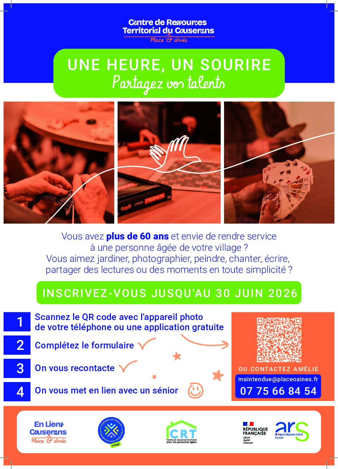 Une heure, un sourire, partagez vos talents