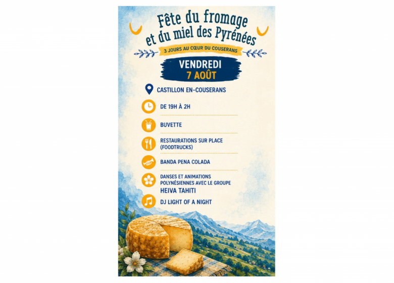 Fête du fromage et du miel des Pyrénées à Castillon en C. du 7 au 09/08