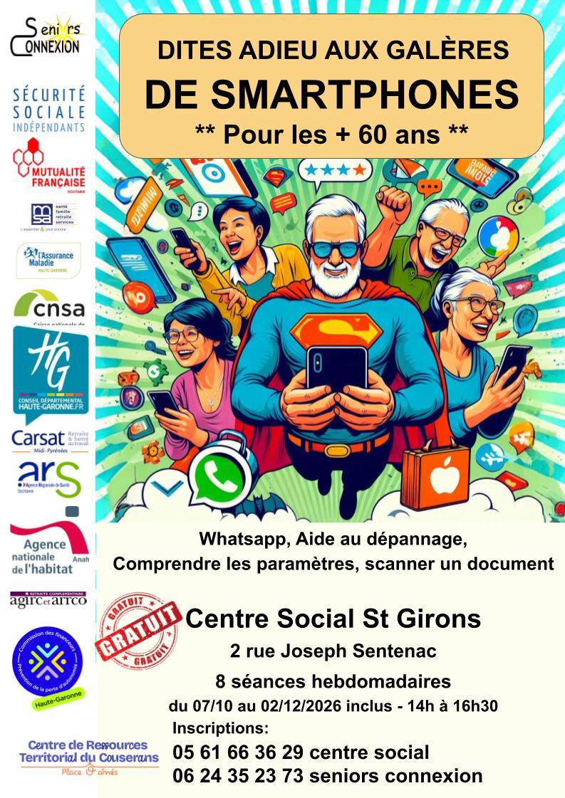 Atelier smartphone au centre social de St Girons